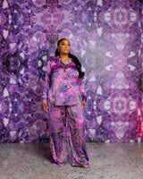 Beaded Neck PJ Set (Orchid Labyrinth)