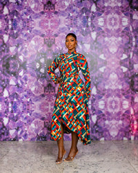 Hazel Dress (Trellis Mirage)