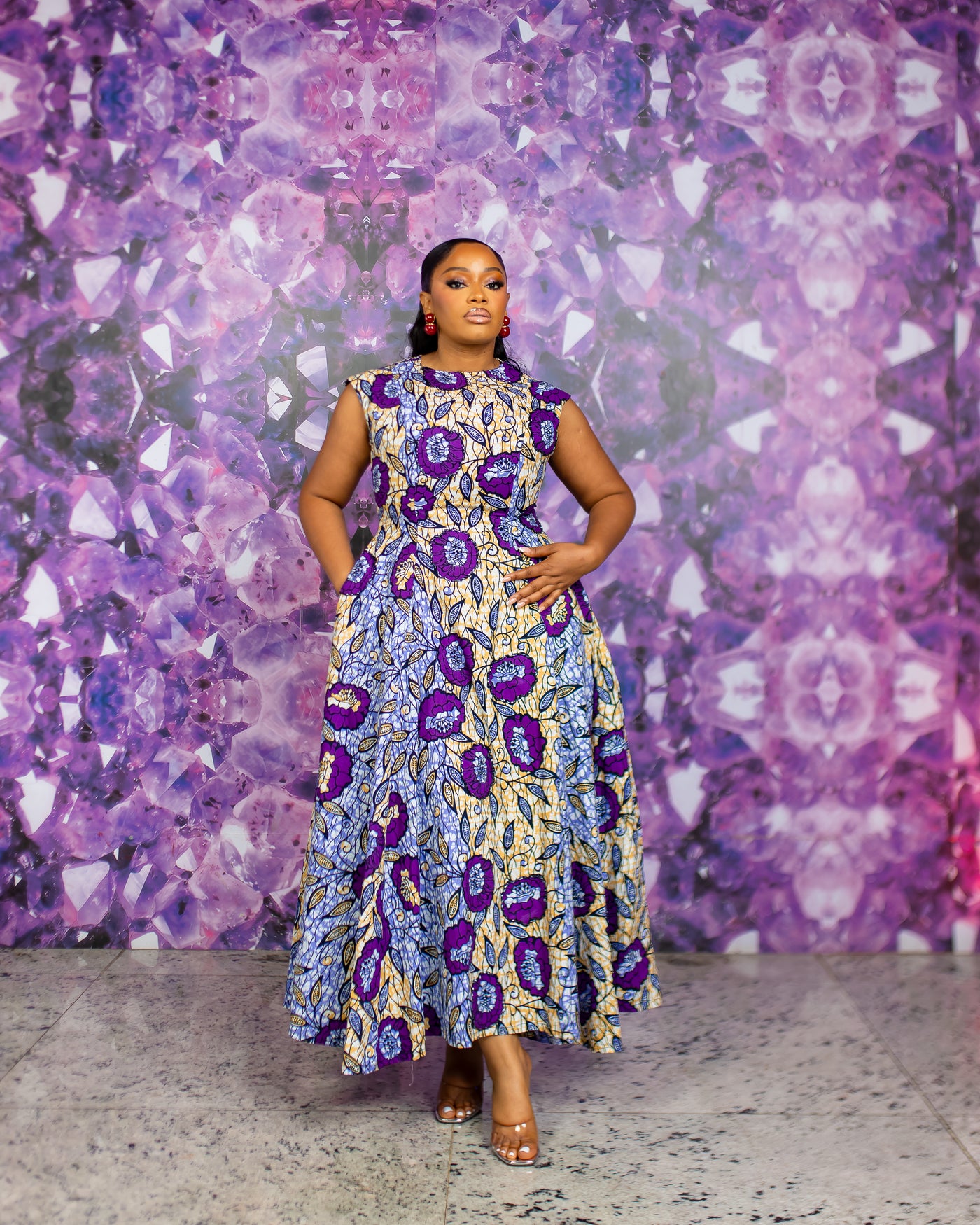 Anire Hand Beaded Ankara Dress