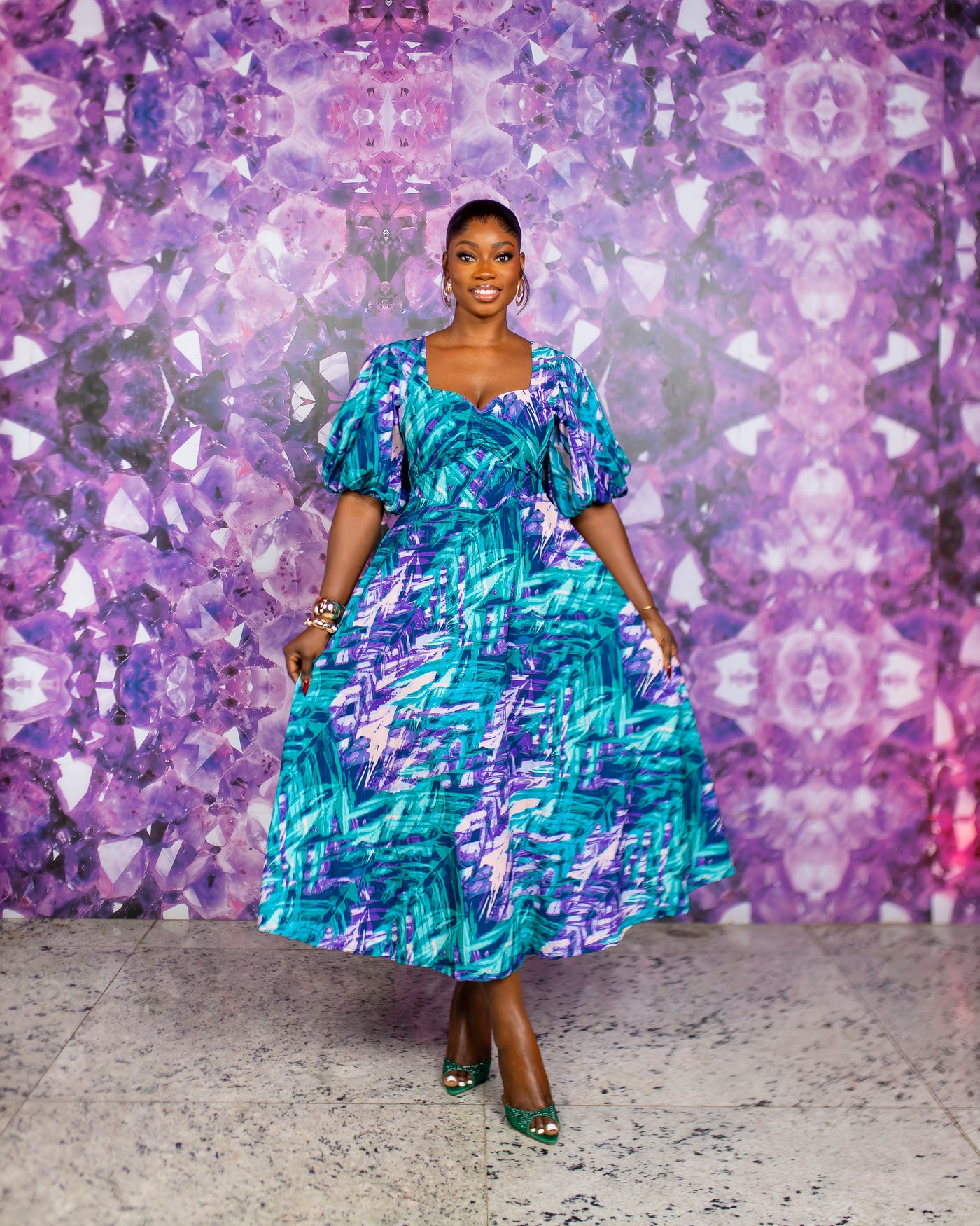 Salomi Dress (Teal Reverie)