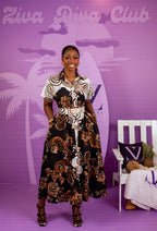 Shirt Dress (Black/Brown)